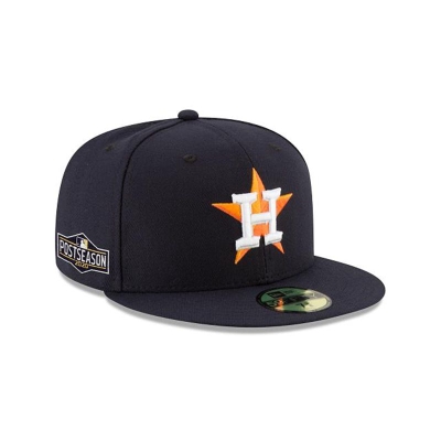 Houston Astros Gorra | New Era MLB Postseason Side Patch 59fifty Fitted Cap Mexico - Azules